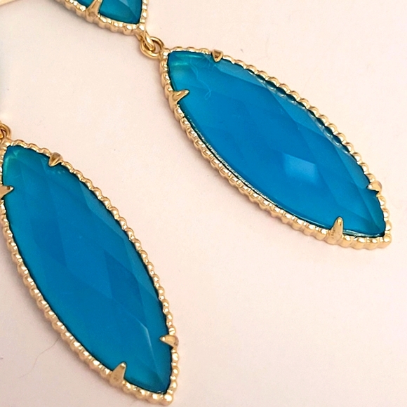 Kendra Scott Harrah Earrings Blue Azure NWT - Picture 3 of 11